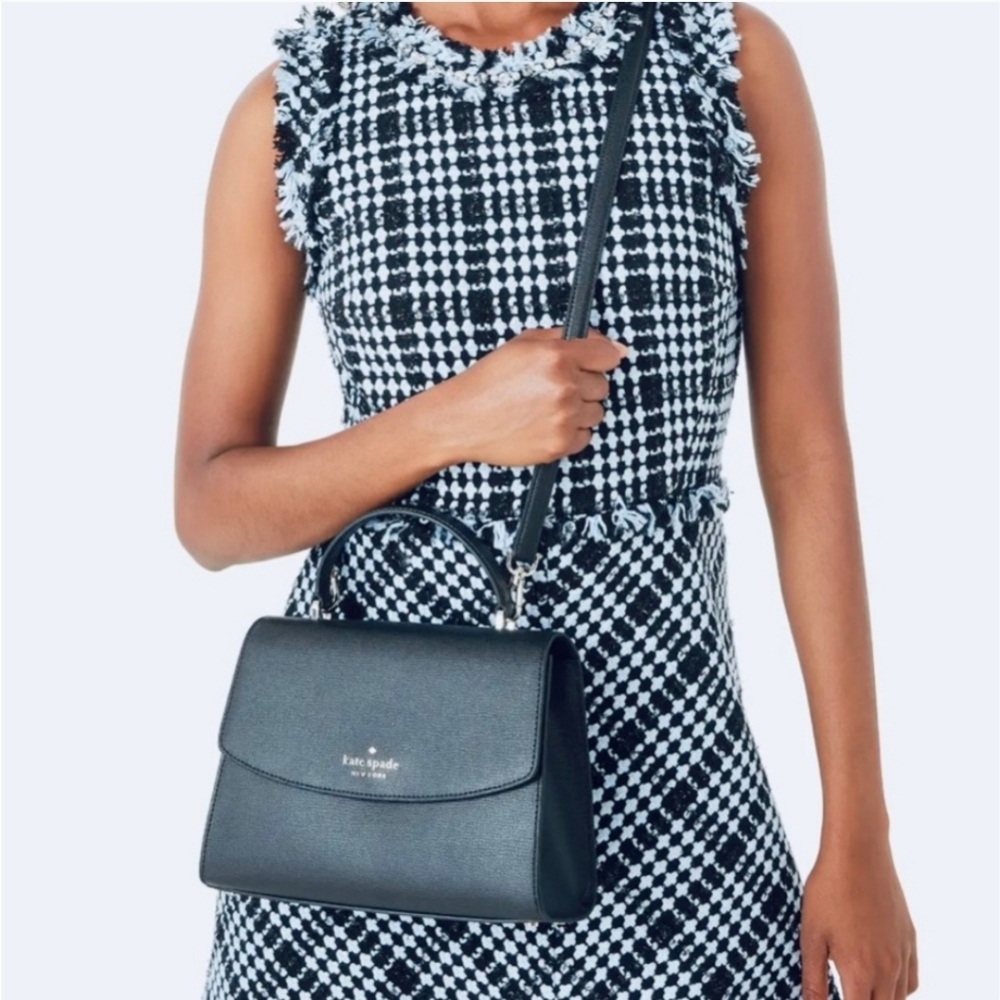 Kate Spade Blue/Black Tweed Dress with Embellished Collar